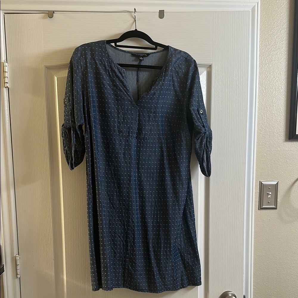 Sharagano Blue Midi Dress Elegant and Timeless